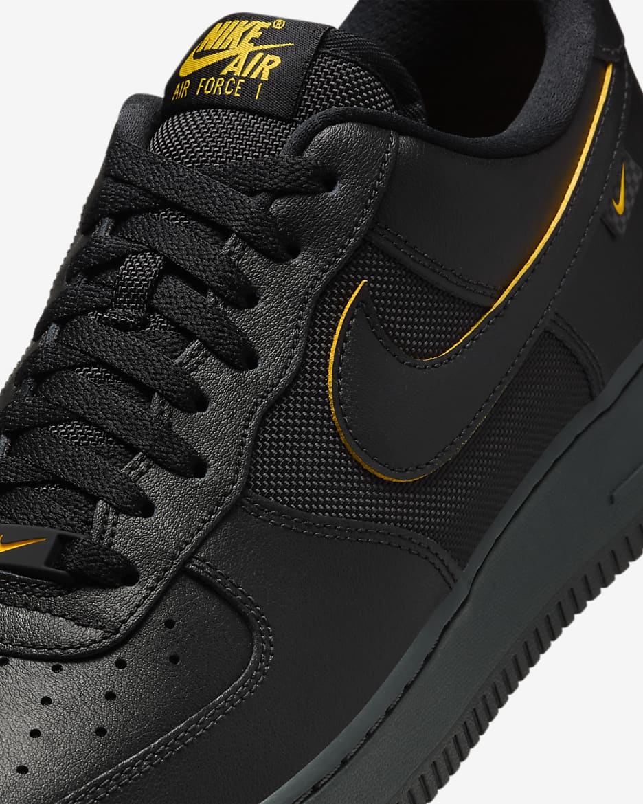 Nike Air Force 1 '07 Men's Shoes - Black/Dark Smoke Grey/University Gold