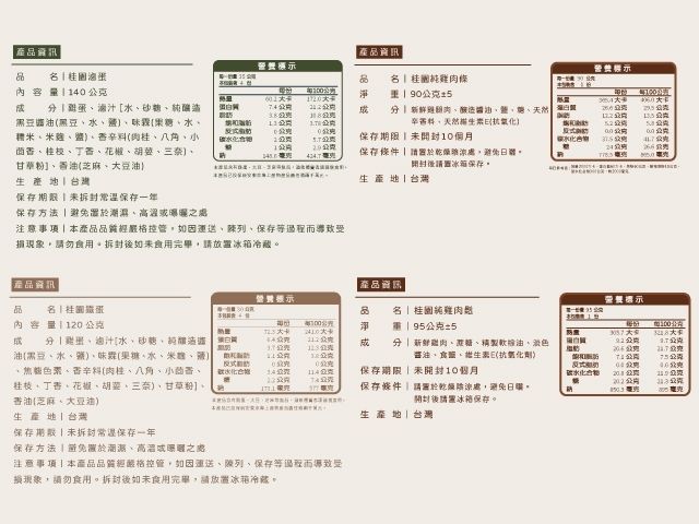 【桂園嚴選 中秋美饌禮盒 (滷蛋/鐵蛋/雞肉條/雞肉鬆 4袋裝禮盒)】成份天然純粹 是您明智的抉擇