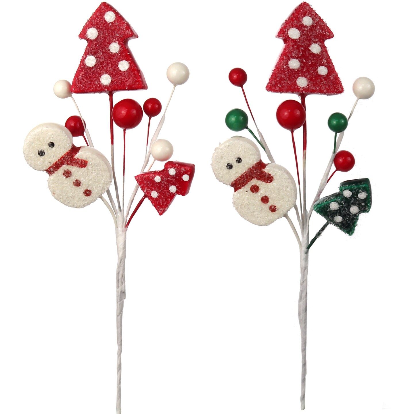 Assorted Snowman Picks with Decorative Berries &#x26; Trees - Festive Holiday Decor Trees, Wreaths, &#x26; Garlands - Gift Wrapping - Christmas Picks - Home &#x26; Office Decor (Set of 12) - 2024 Christmas Collection, Floral Home by Artificial Flowers