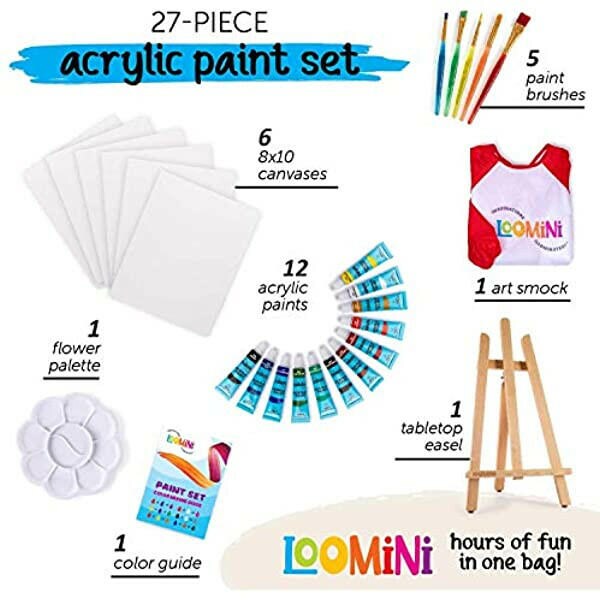 Kids Arts And Crafts Paint Set For Kids - 27 piece set