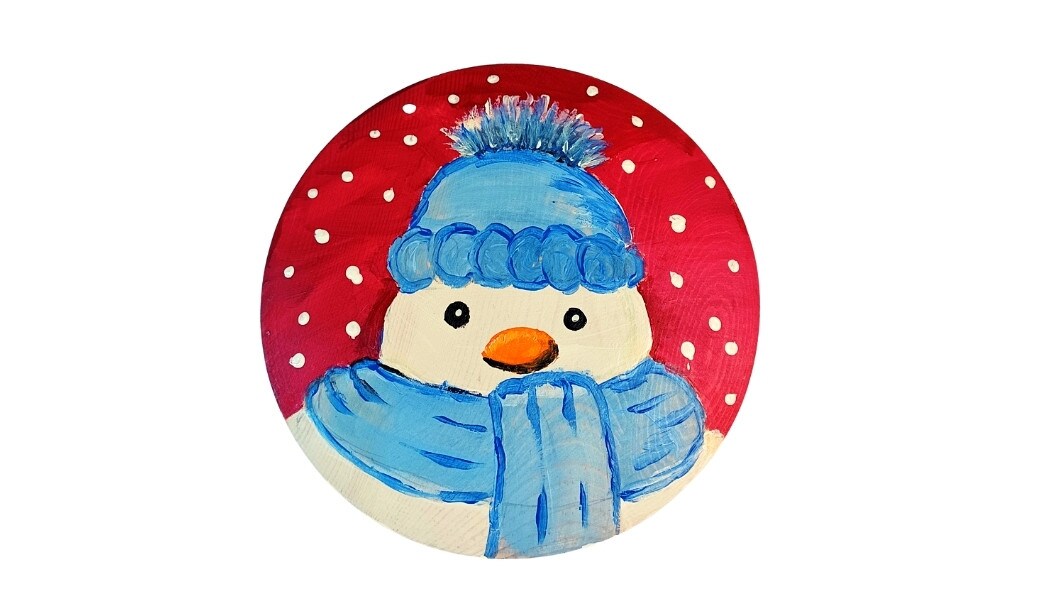 Christmas Paint Kit - The Chilly Snowman Tabletop Trinket Box Painting Kit &#x26; Video Lesson, Art Gift Set, DIY Christmas Craft, Beginner Painting, Painting Gift Set