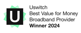 Uswitch Large Broadband Provider of the Year 2024 logo