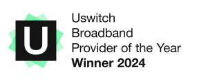 Uswitch Large Broadband Provider of the Year 2024 logo