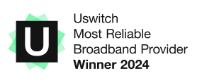 Uswitch Large Broadband Provider of the Year 2024 logo