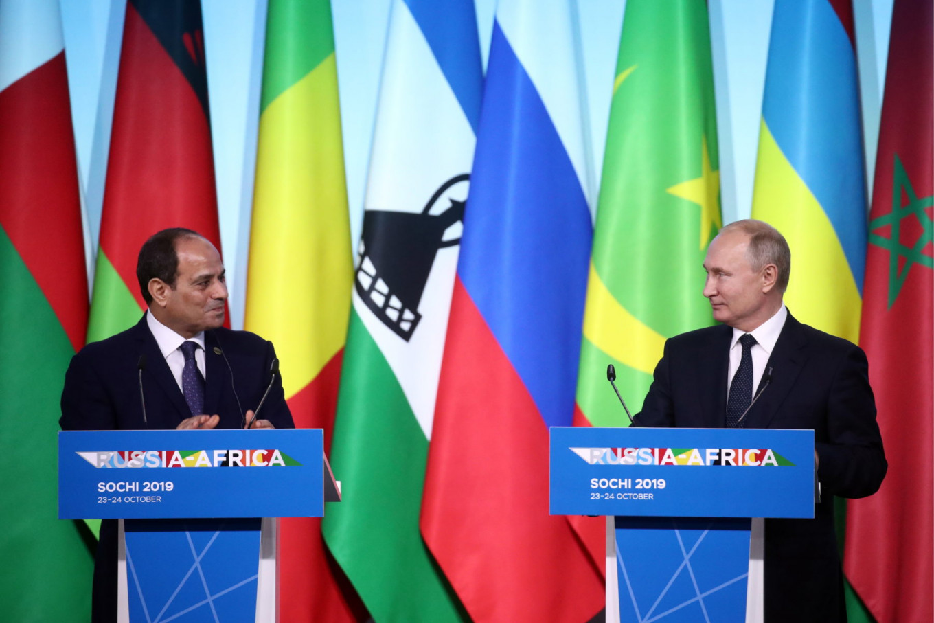 
					Egyptian President Abdel Fattah el-Sisi and Russia’s President Vladimir Putin co-hosted the Russia-Africa Summit.					 					Valery Sharifulin / TASS Host Photo Agency				