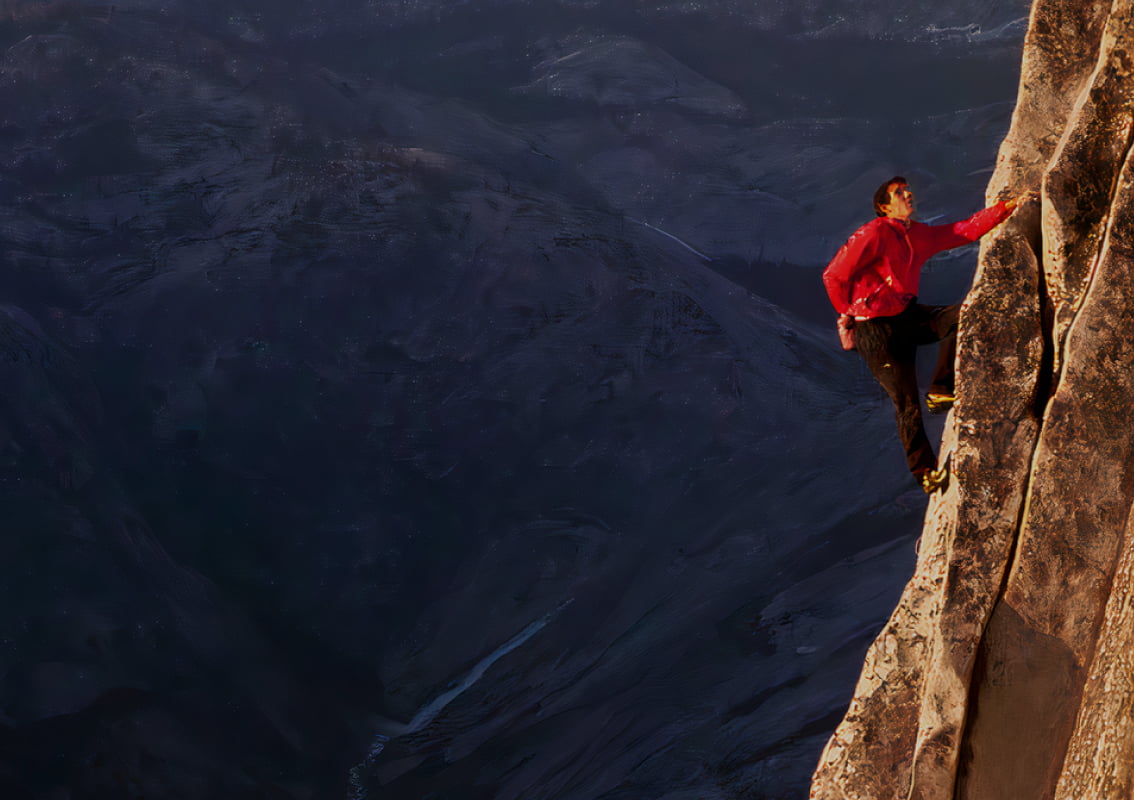 Alex Honnold am Felsen