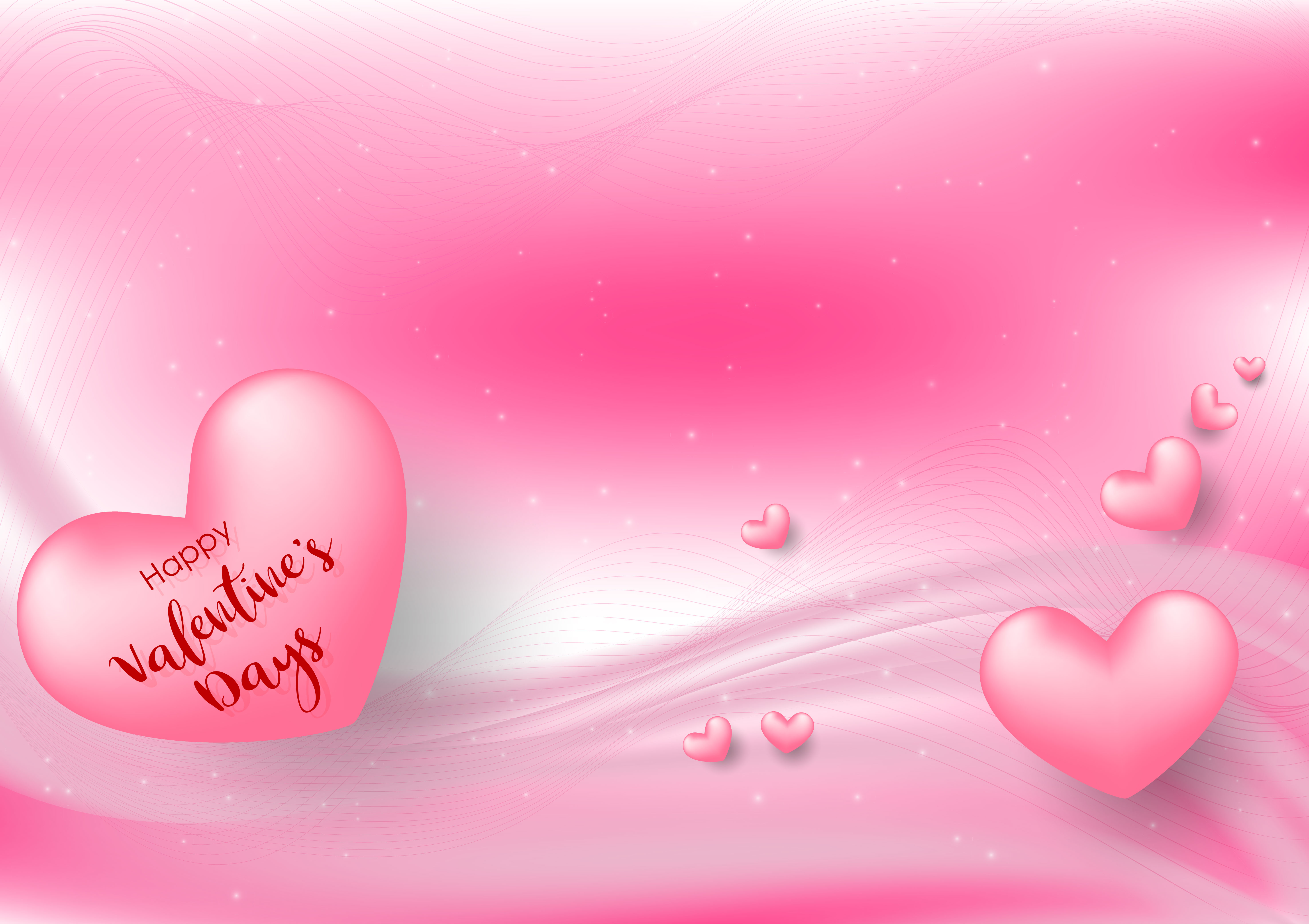 Pink Valentine's Day with hearts on pink background. Vector illustration.  Cute love banner or greeting card 549914 Vector Art at Vecteezy