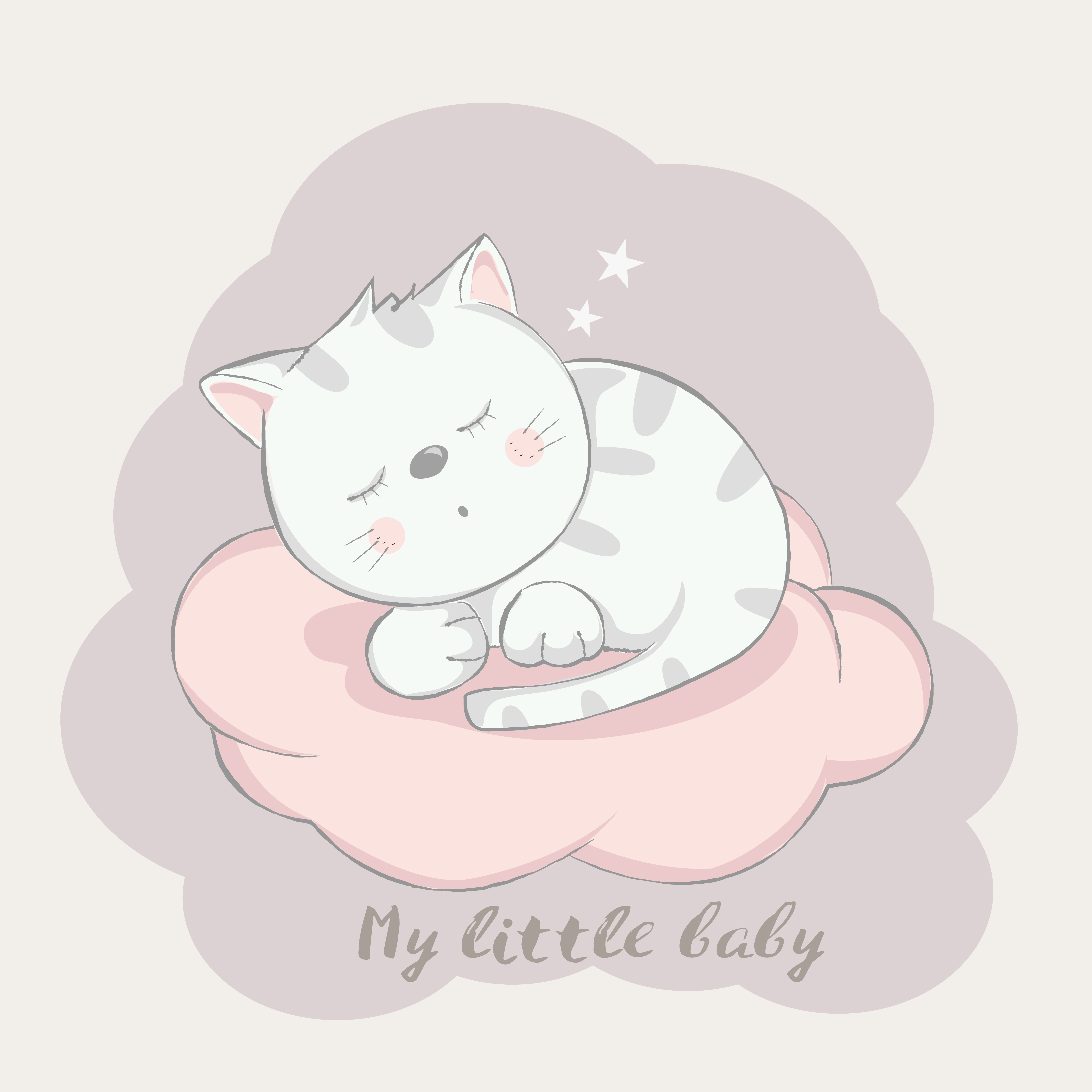 cute baby cat cartoon hand drawn style.vector illustration 621826