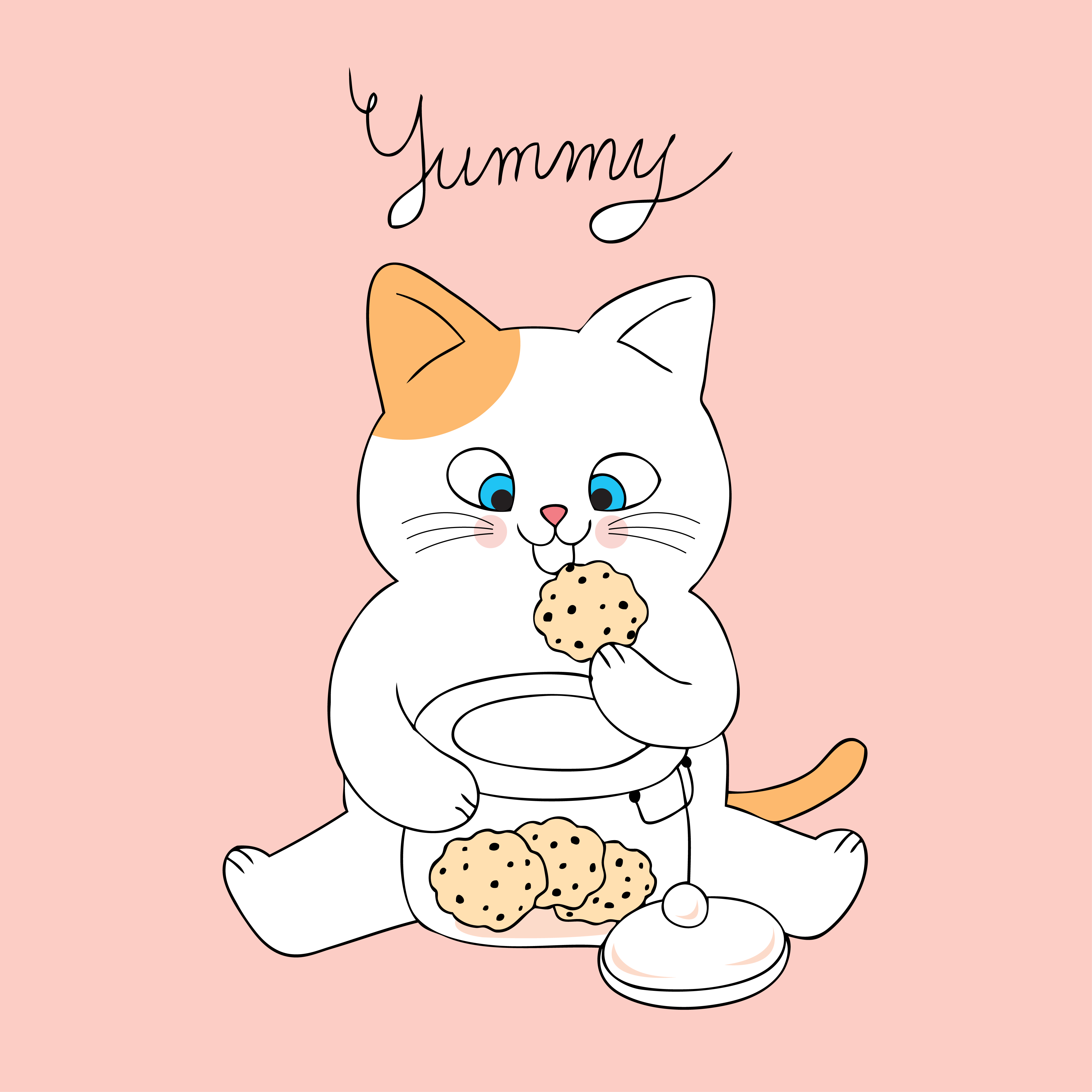 40+ Gato Comiendo Vector PNG