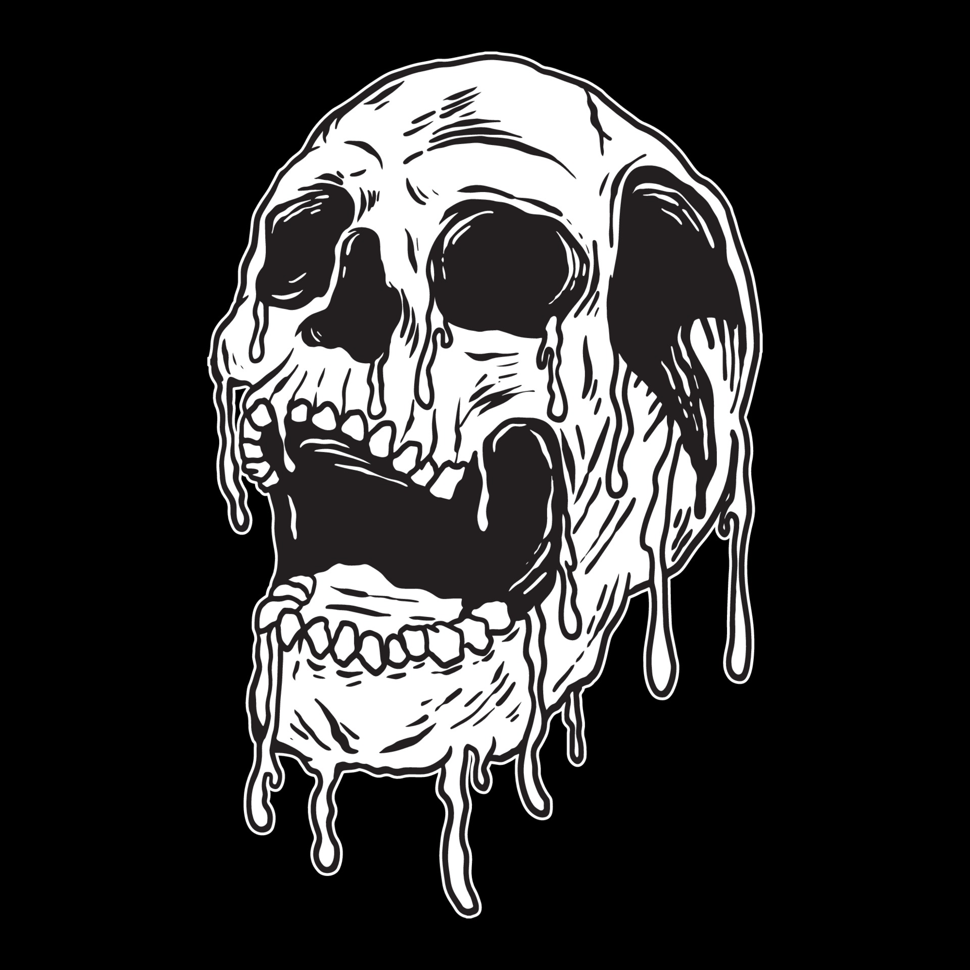 Skull Dripping Vector illustration on black background 2166719 Vector Art  at Vecteezy