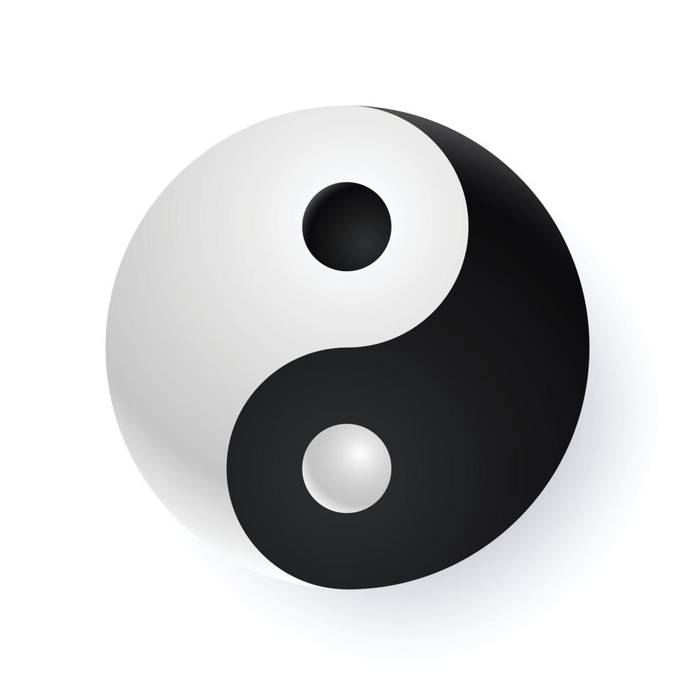 Taijitu Symbol Black and white yin yang on a white background vector