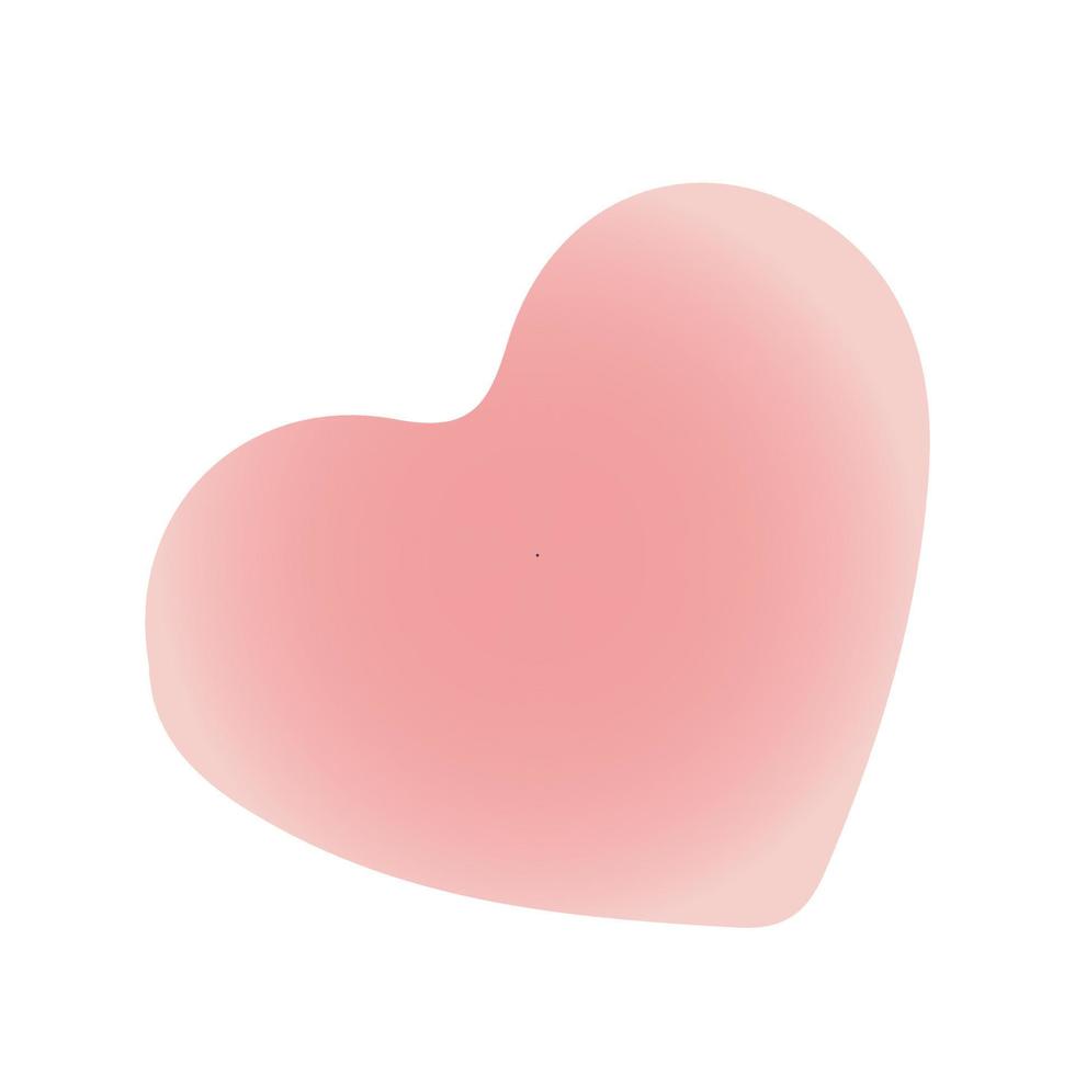 Cute pink heart  isolated on a white background. Cartoon vector illustration.