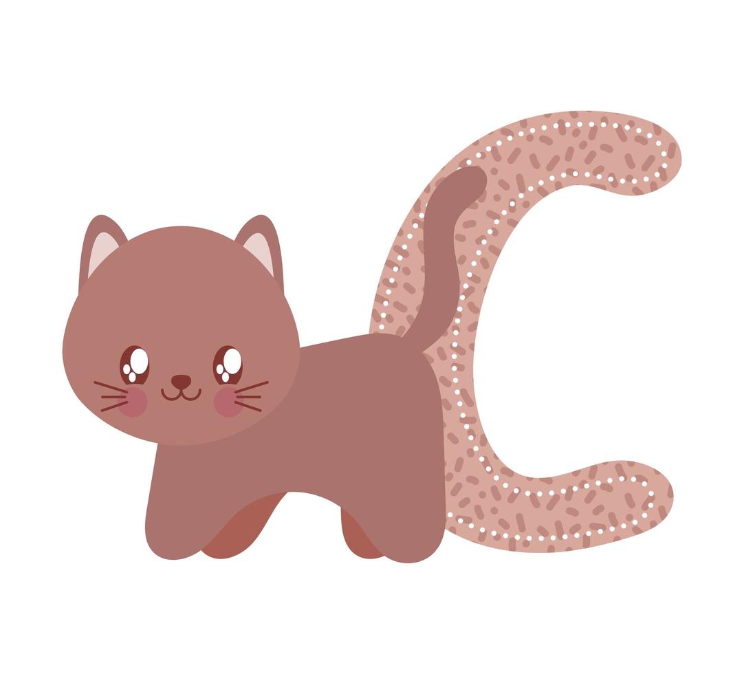 letter C with cat vector