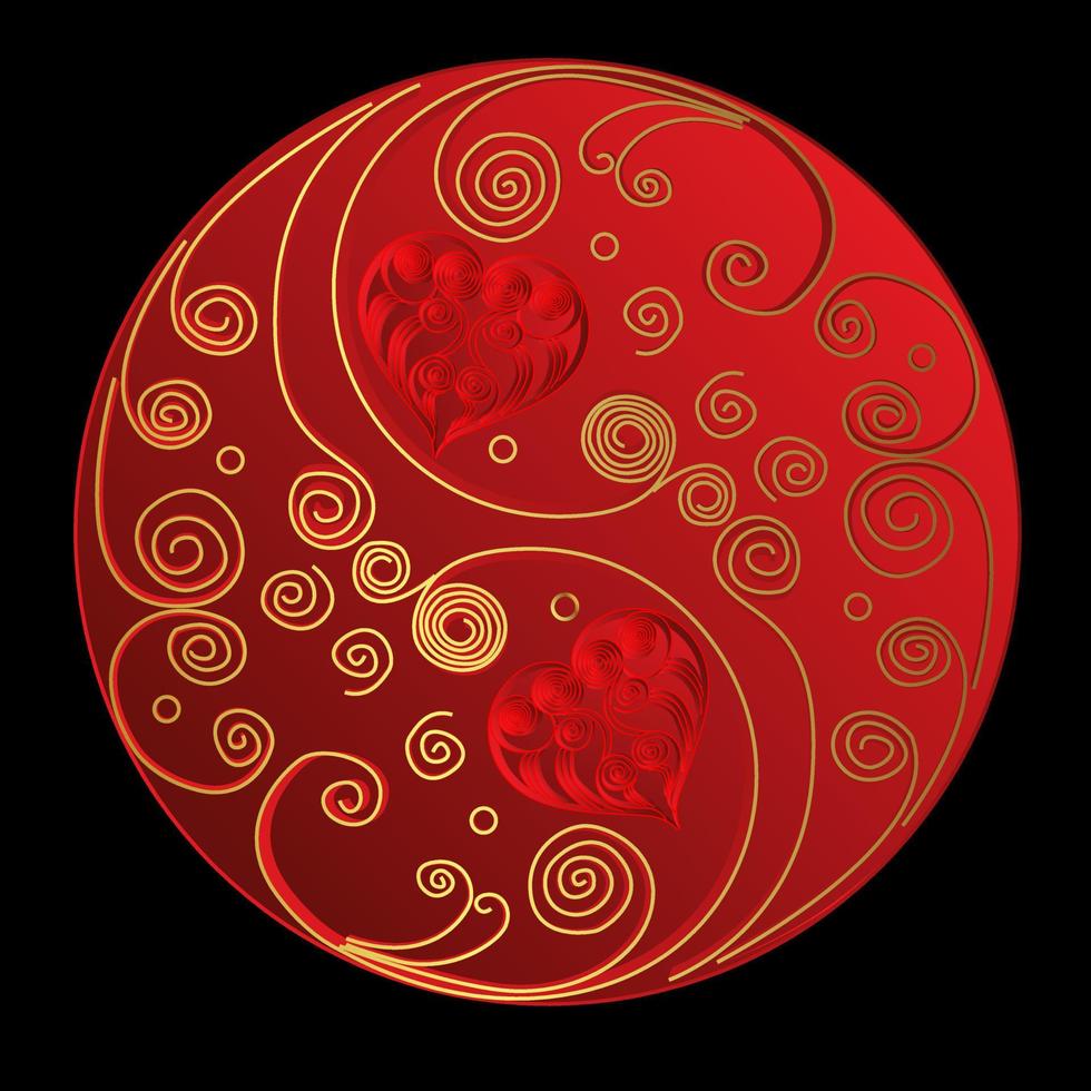 Abstract Ying yang symbol of love harmony and love balance vector