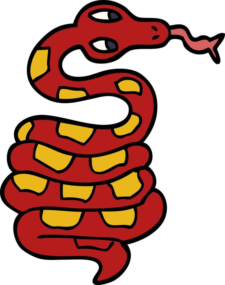 cartoon red snake vector