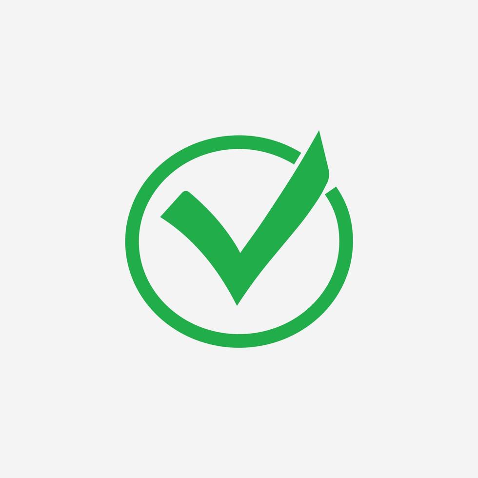 checklist, check mark, check box icon vector. green tick, yes, accept, agree symbol sign vector