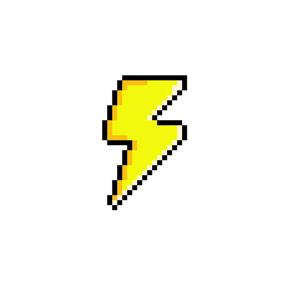 thunder sign in pixel art style vector