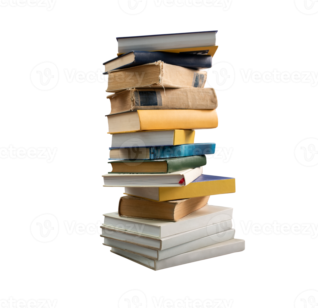 Pile of stacked books. concept of culture and knowledge png