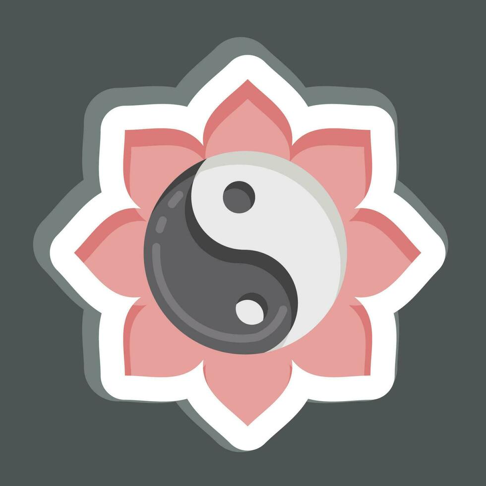 Sticker Yin Yang. related to Chinese New Year symbol. simple design editable vector