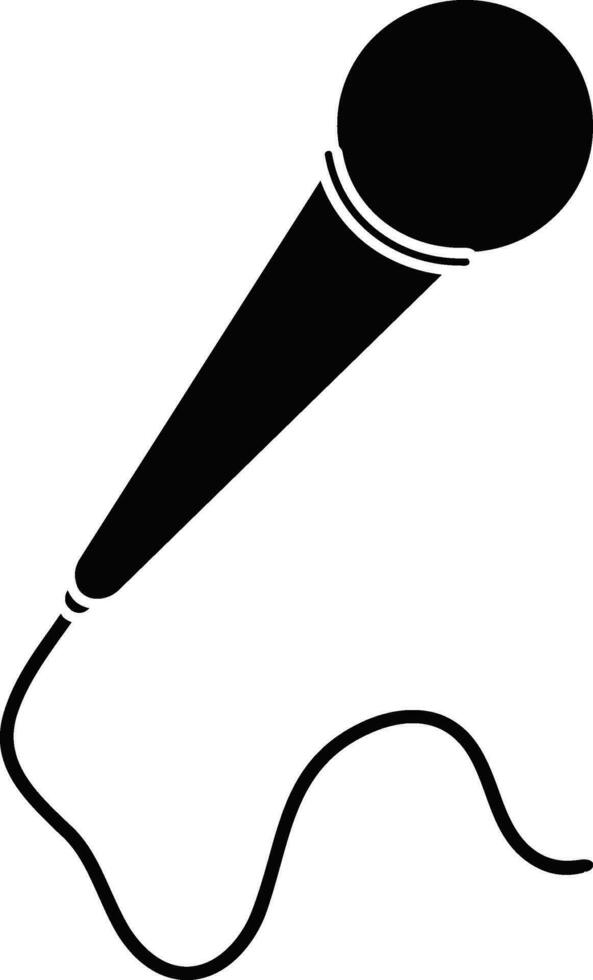 Black microphone on white background. vector