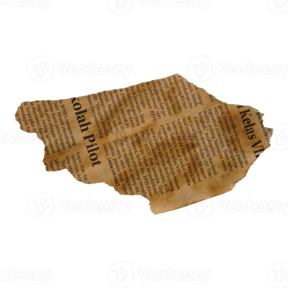 Handmade Ripped Newspaper Old png