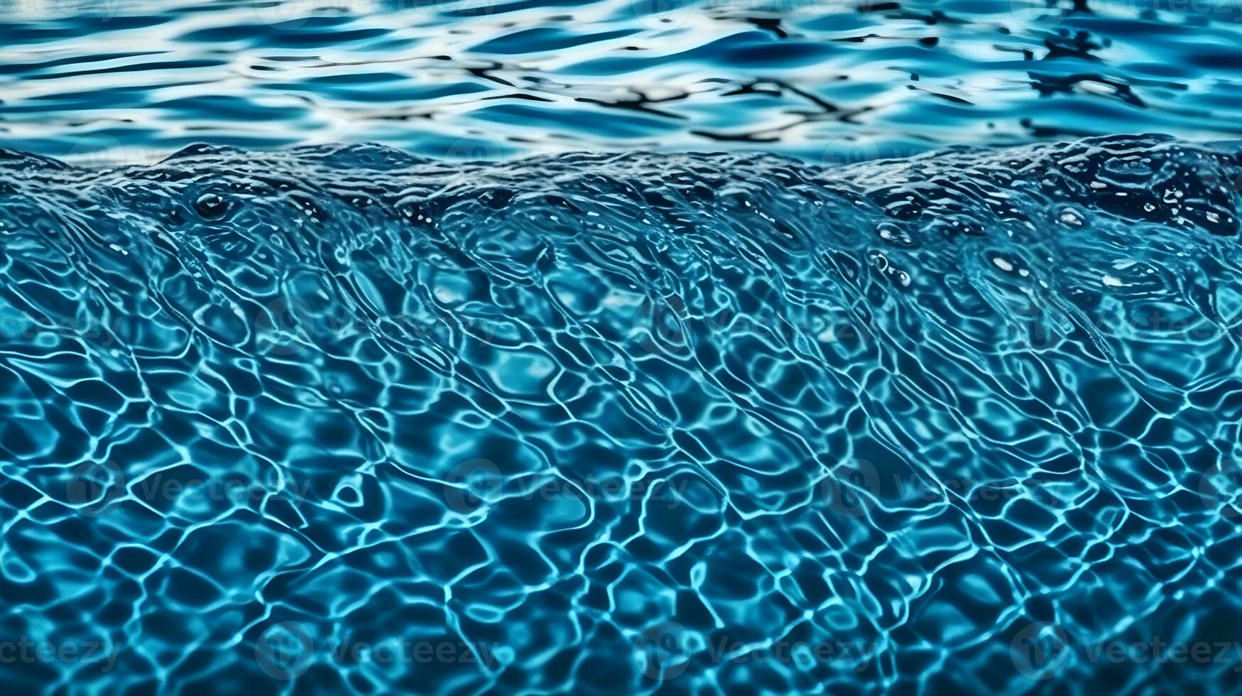 top view swimming pool water background ,blue sea water wallpaper ,generative ai photo