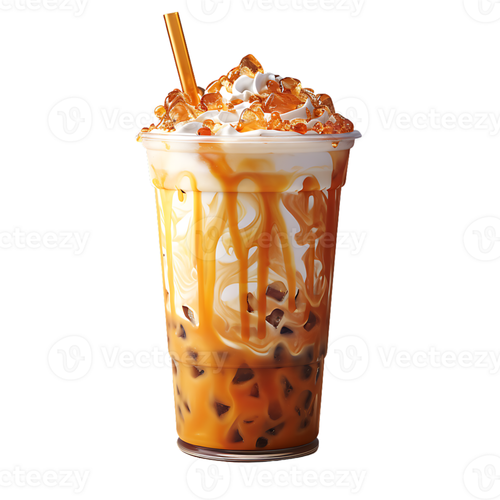 Brown sugar bubble boba drink. milk tea. perfect for drink catalog. png