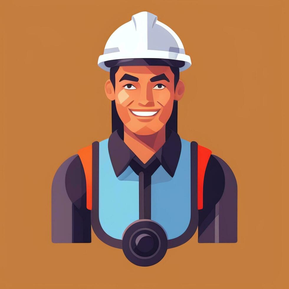 AI generated Engineer Avatar Icon Clip Art Sticker Decoration Simple Background photo