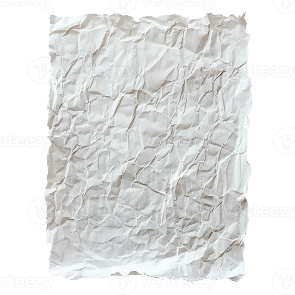 AI generated Crumpled white paper texture with transparent background ...