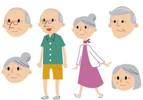 Senior Couple Vector Set