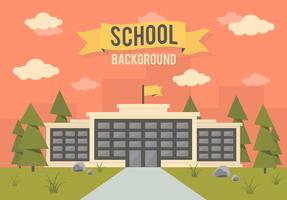 School Landscape Vector Background