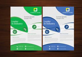 Blue and Green Vector Brochure Flyer Design Template