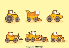 Cartoon Tractors Collection Vector