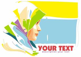 Hijab Islamic Woman Popart Portrait vector