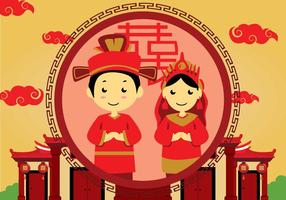 Free Chinese Wedding Illustration vector