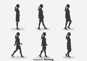 Woman Silhouette Walk Cycle Vector