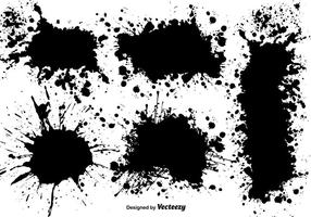 Vector Set Of Black Splatters