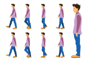 Boy Walking Cycle vector