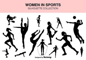 Vector Set Of Sport Women Silhouettes