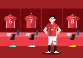 Red Soccer Dressing Room vector