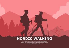 Nordic Walking Background vector