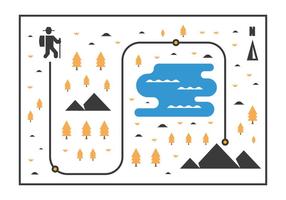 Nordic walking map vector