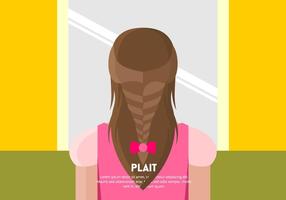 Girl with Plait Background Vector 