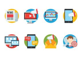 SEO Flat Icons Set vector