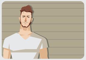 A Man With White V-Neck Shirt Vector