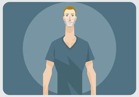 A Man With V Neck Shirt Vector