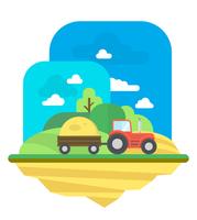 Flat Farm Landscape vector