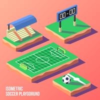 Isometric Soccer Playground Vector