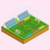 Football And Soccer Sport Field Isometric Illustration vector