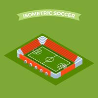 Flat Isometric Soccer Stadium Vector Illustration